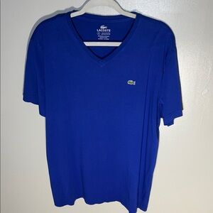 Lacoste Men's Blue V-Neck Tee